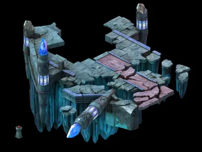 Stone Underground Palace - Palace of the Temple 03 3D model