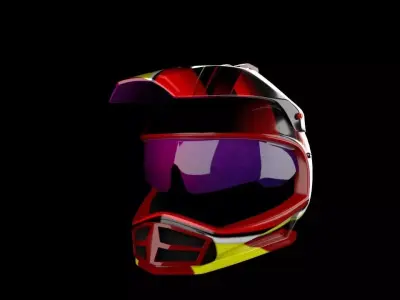 low poly motorcross helmet  Low-poly 3D model