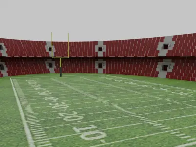 American Football Stadium Low-poly 3D model 9
