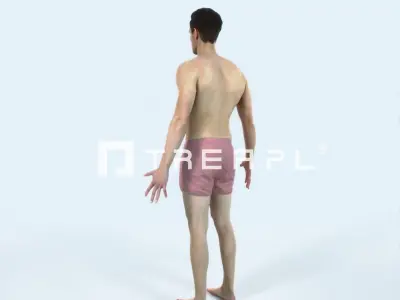 Virtue I Beach Animated Rigged Sports Man Low-poly 3D model