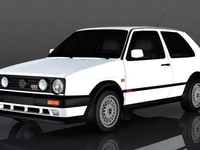 Volkswagen Golf GTI mk1 Low-poly 3D model