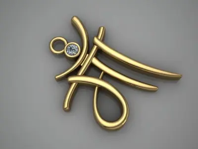maa gold pendent Free 3D print model