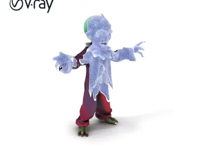 Zombie Clown D Model with PBR Textures and Mixamo Compatibility Low-poly 3D model