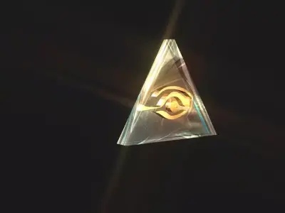 2D Egyptian Eye Pyramid Low-poly 3D model