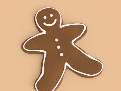 Gingerbread cookie set Low-poly 3D model