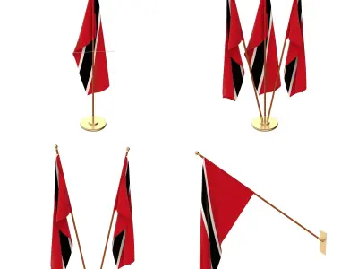 Trinidad And Tobago Flag Pack 3D model