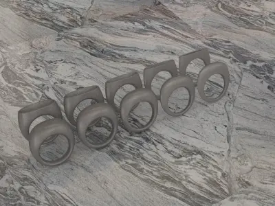 Oval Topped Ring Family 3D print model