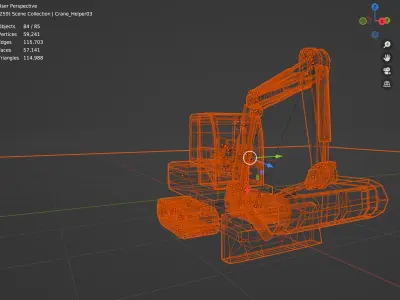 331 Compact Mini Excavator Crane 3D model