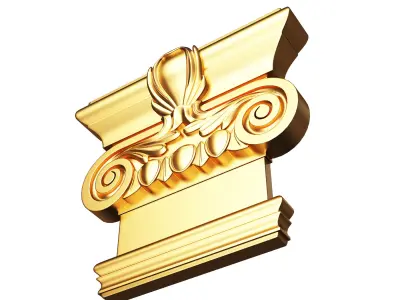 Antique Ionic capital 02 Low-poly 3D model