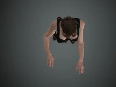 A Women Touching The Screen 3D model