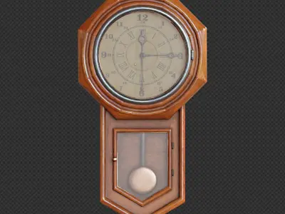 Vintage wall clock 3D model