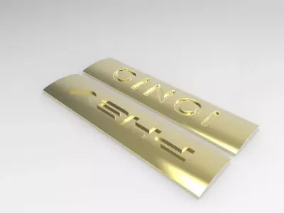 toyota pair of gold lettering Free 3D model