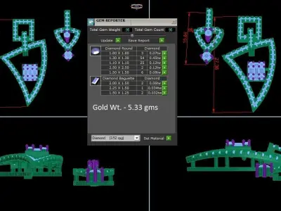 Pendant Earrings combo - 1148 3D print model