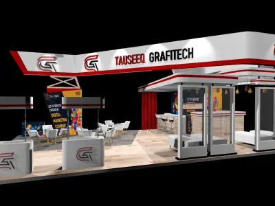 exhibition stall  Low-poly 3D model