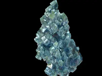 Low Poly Blue Crystal Gemstone Pack 200112 Low-poly 3D model