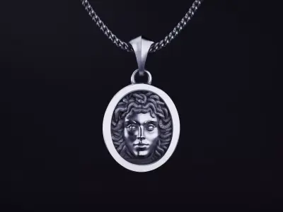 Medusa Pendant 3 Parts Separated or Full 3D PRINT CASTABLE 3D print model