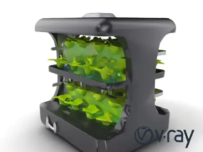 Urban Farming Module AI-Driven Nutrient LED model pack Low-poly 3D model