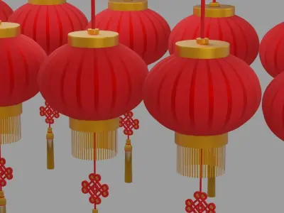 Chinese lantern 3D model 3D model
