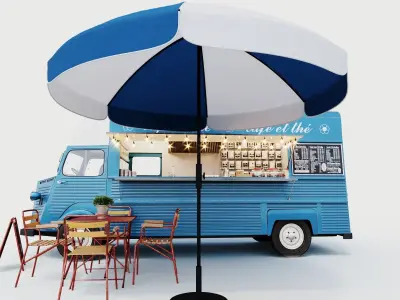 Set street cafe 3D model