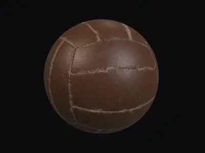 Old volleyball ball Low-poly 3D model