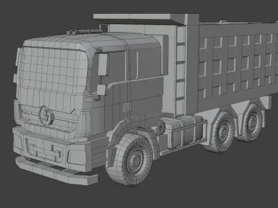 Truck mercedes benz dump Low-poly 3D model