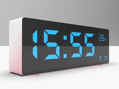CLOCK REDWHITE BLUE Low-poly 3D model