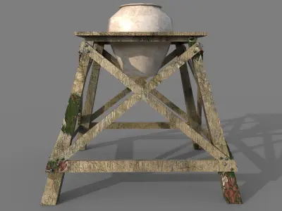 High stool With PBR texture and Low-poly 3D model