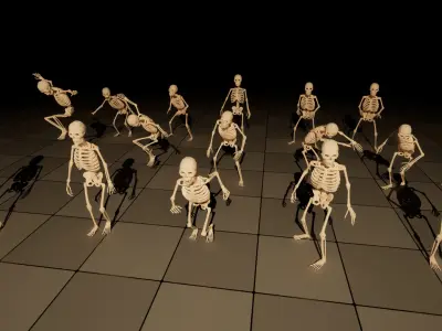 Skeleton low-poly stylized Low-poly 3D model