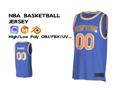 NBA Basketball jersey uniform 3D model