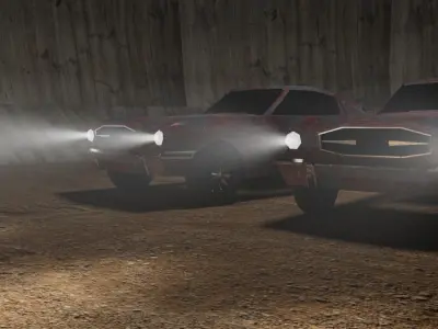 LOW POLY MUSTANG 1963 Low-poly 3D model