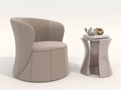 Modern Coffee Table and Armchair Set 74 3D model
