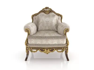 Grand rococo armchair by Modenese 3D model