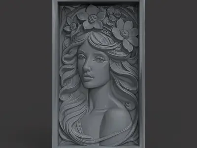 girl frame wall decor  3D print model