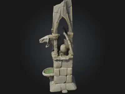 Gargoyle Fountain  Gothic Elegance with a Mystical Touch 3D model