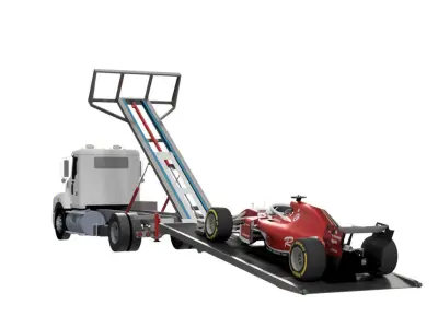 Towing Car Carrier Low Loader  3D model