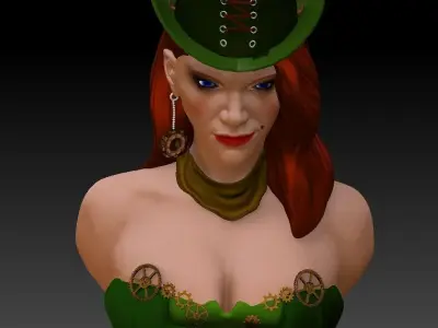 steam punk woman 3D model