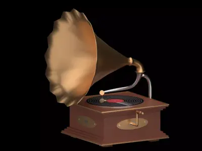 Old Vintage Gramophone 3D model