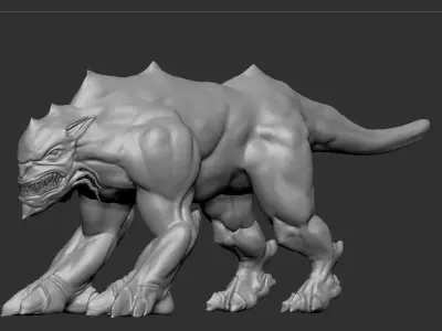 Beast creature with teeth and claws 3D model