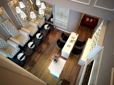 Nail salon Low-poly 3D model