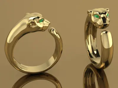 Panther RIng Gold  3D print model