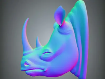Wildlife Statue Monolith Pachyderm Asian African Rhinos Animal Low-poly 3D model