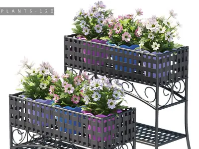 plant set in stand 120 3D model
