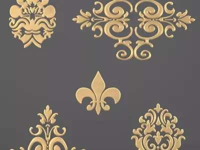 OrnamentVol01 three ornate designs Free 3D model