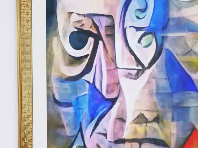 Painting in Frame Picasso Style 7 Low-poly 3D model