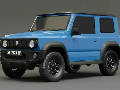 SUZUKI JIMNY 2019 - Brisk Blue Metalic 3D model