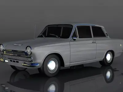 Lotus Cortina Low-poly 3D model