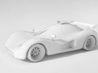 Low poly Concept Racer cars Le Mans style Low-poly 3D model
