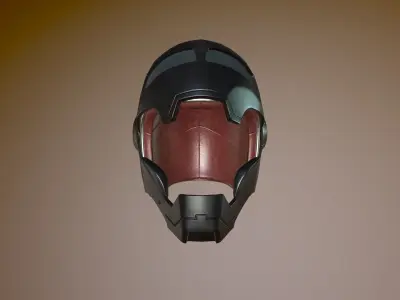 Low poly IRON MAN Motorcycle Helmet Low-poly 3D model