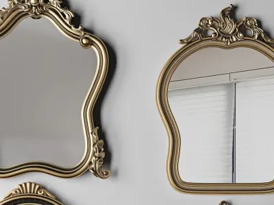 decorative European mirror 3D model