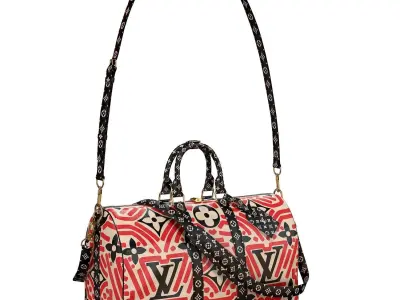 Louis Vuitton Bag Keepall Bandouliere 45 Crafty Red Low-poly 3D model